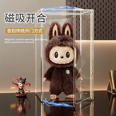 zimomo亚克力泡泡玛特展示盒labubu大天使透明展示柜防尘架保护罩