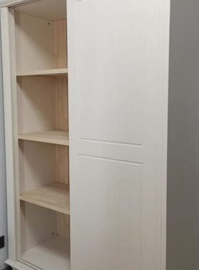 滑移趟两白色孩门衣橱男女儿童1米实木小户型4卧室家用推拉门衣柜