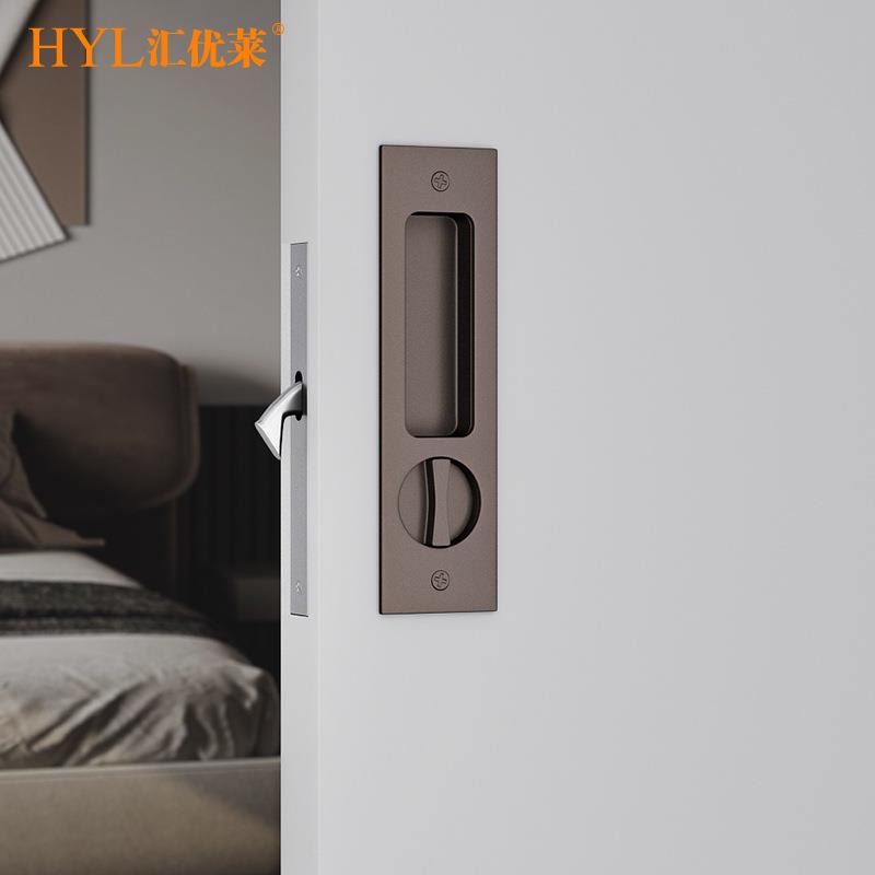 锌合金暗藏内嵌式单边推拉木质移门锁具房门阳台趟门门锁卡扣五金