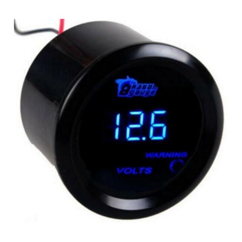 汽车改装仪表12V通用52MM蓝光数显电压表赛车游艇电瓶电压检测表