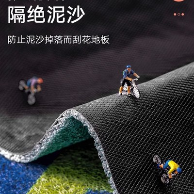 入户门地垫进门门口地毯耐磨防滑丝圈牛油果绿玄关脚垫除尘入门垫