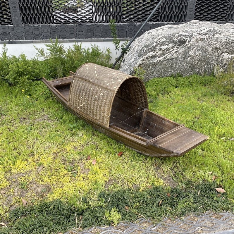 木船渔船捕渔工艺装饰乌蓬船乌篷船仿古模型景区划船旅游观光实木