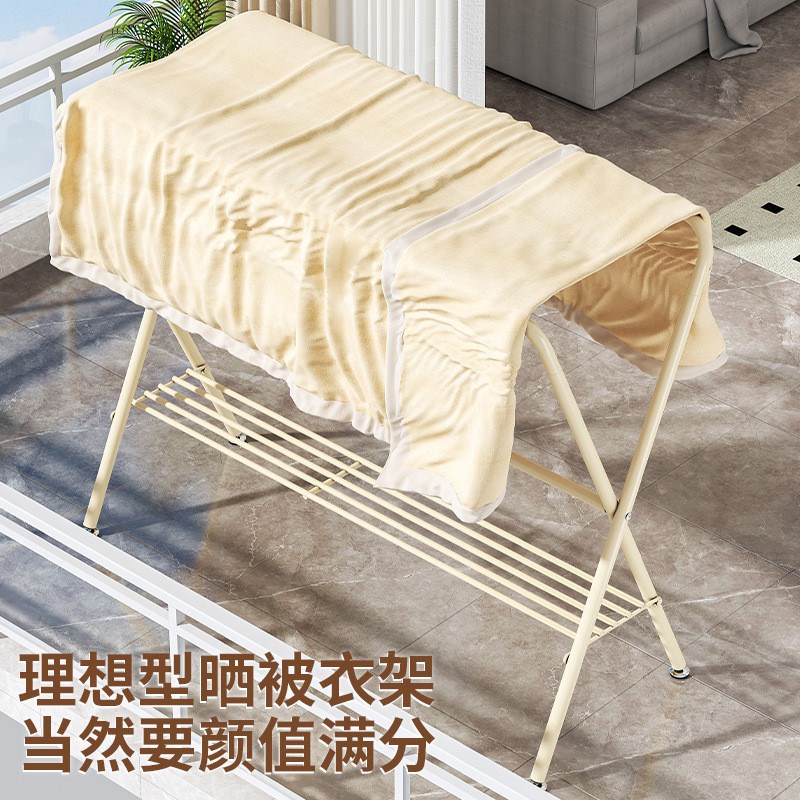 晾衣架家用阳台晾被X型碳钢折叠衣帽架室内卧室落地挂晒衣服新品