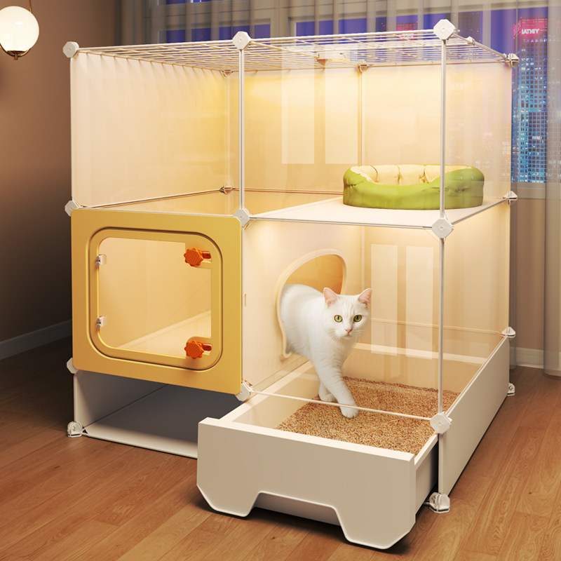 猫笼子一室一厅一卫猫砂盆厕所一体家用室内超大自由空间猫屋别墅,宠物/宠物食品及用品,猫笼子/猫别墅,淘宝优惠券,粉丝福利购,淘宝优惠卷
