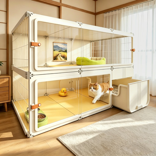猫笼子超大自由空间家用带厕所一体猫舍四季通用室内新型猫咪别墅