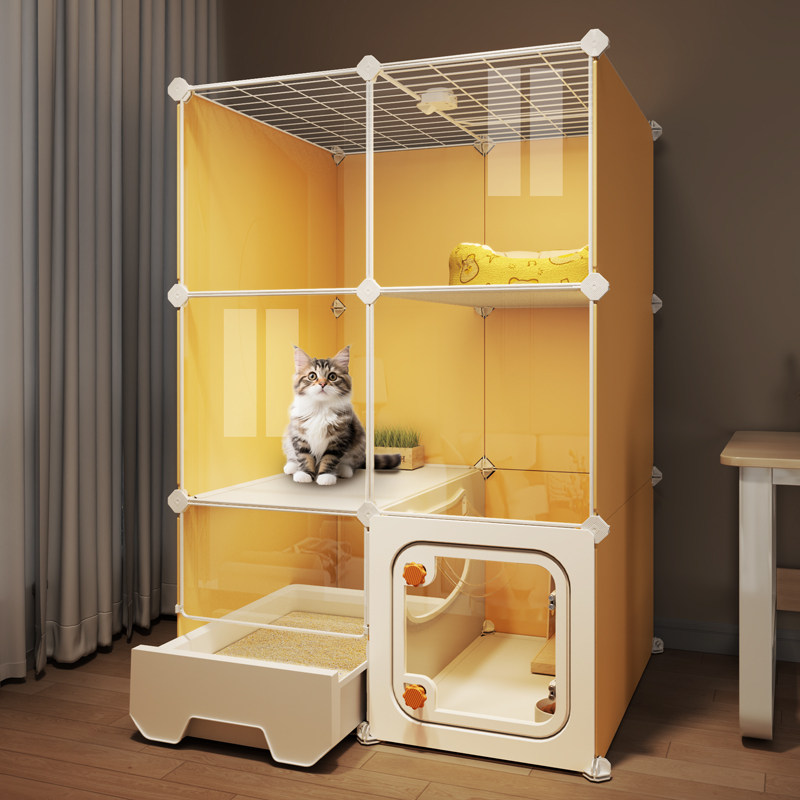 透明猫笼子带厕所一体超大自由空间家用室内小户型不占地猫柜别墅