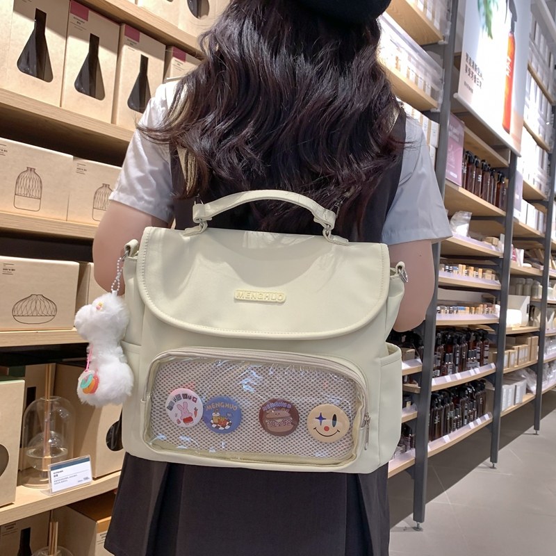 斜挎书包三用痛包吧唧小双肩包肩包女学生背包包包可单肩挎包两用图片
