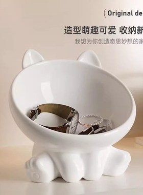招财猫入户钥匙收纳玄关摆件门口鞋柜置物架客厅家居装饰乔迁礼物