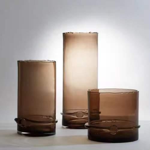 【折扣价】现代简约欧式轻奢不规则玻璃花器花瓶摆件样板房售楼处