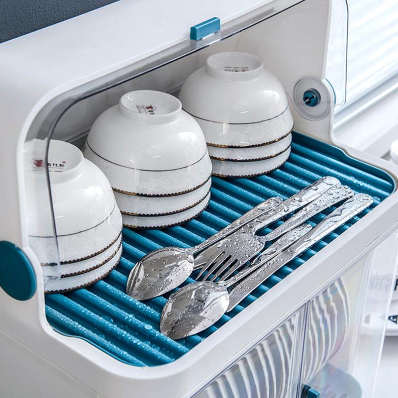 【折扣价】厨房碗架沥水架带盖放碗碟晾餐具置物架多功能碗筷收纳