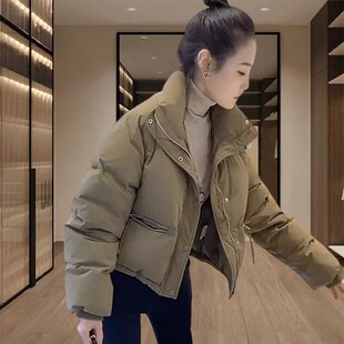 今年流行短款羽绒棉服女款2025冬季新款小个子保暖面包服加厚外套