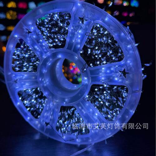 炮LED圣诞879绿室线鞭灯绿线蜈蚣铜线灯鞭炮灯串外庭院装饰圣诞彩