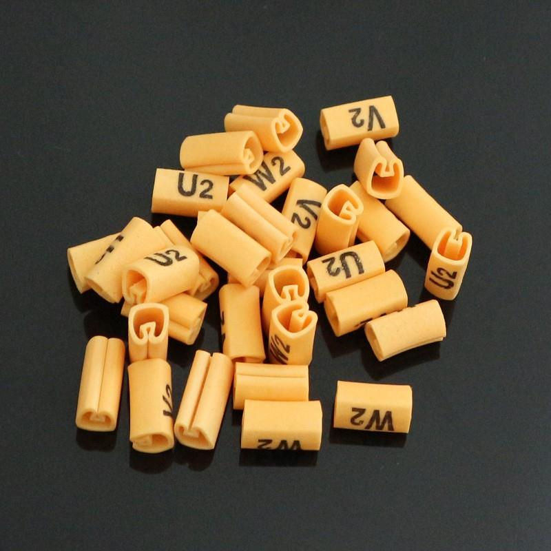 电机号码管系列U1/V1/W1/U2/V2/W2整组袋装电线套管标识线号管