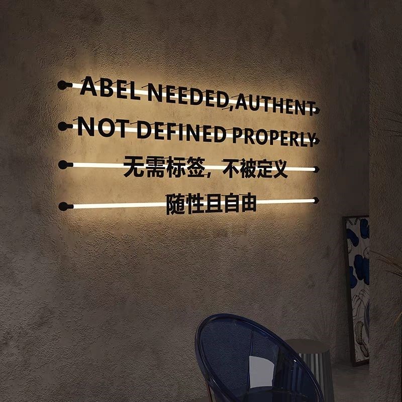 定制logo户外门头铁艺烤漆字服装咖啡店招牌悬空led灯管背发光字