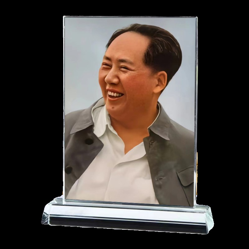 毛主席水晶摆台毛泽东头像画像相框照片高清伟人毛爷爷办公室摆件