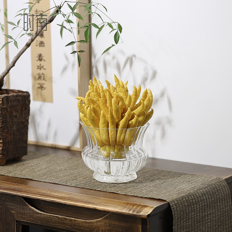 可水养佛手柑托盘创意佛手果玻璃水培器皿高颜值佛手瓜专用花瓶