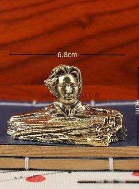 纯黄铜青年毛主席铜像小号塑长沙橘子洲头铜半身像车载中控台摆件