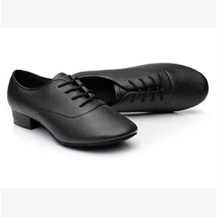 少儿男童拉丁舞蹈鞋男孩拉丁跳舞皮鞋低跟软皮儿童舞鞋训练四季款