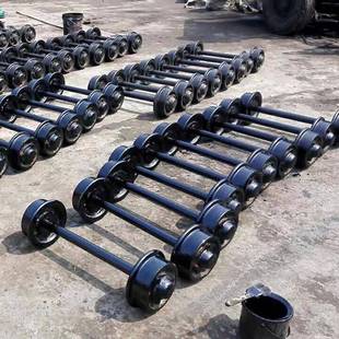 巨安铸钢矿车轮对平板车实心轮对窑车加厚300320轨道轮对