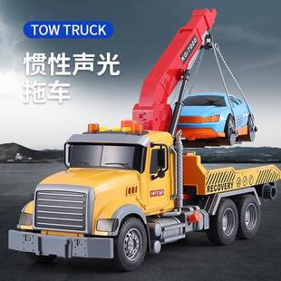 新款 仿真惯性工程起重机可旋转打气声光男孩玩具车模型