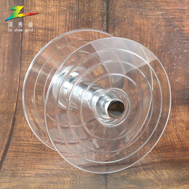 亚克力水晶玻璃门拉手透明圆形玻璃不锈钢单孔木门办公室拉手把手