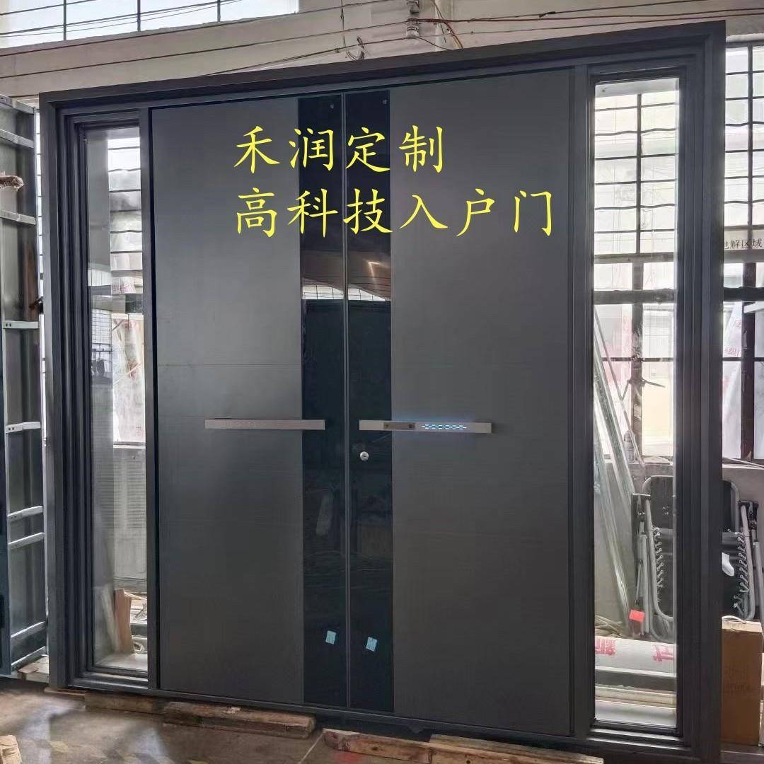 工厂高科技玻璃铸铝入户门别墅大门家用商用进户门密码门商用