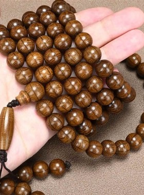 六道木1.0X108颗多圈念珠手串降龙木老料佛珠项链复古木质珠串