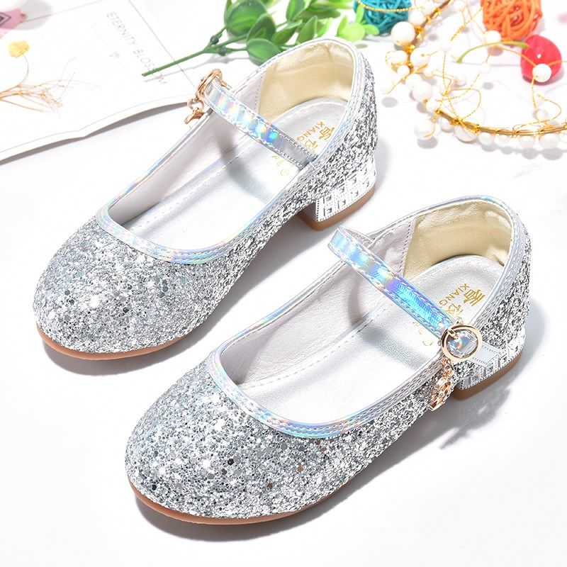 女童高跟鞋儿童银色主持走秀表演礼服鞋公主水晶鞋春秋款小孩单鞋,童鞋/婴儿鞋/亲子鞋,水晶/水钻鞋,淘宝优惠券,粉丝福利购,淘宝优惠卷