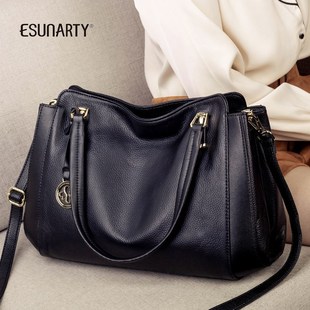真皮大容量手提包女2024新款时尚中年妈妈款头层牛皮斜挎单肩大包