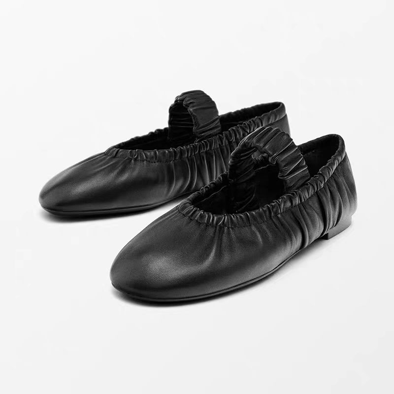 黑色真皮玛丽珍鞋女简约舒适