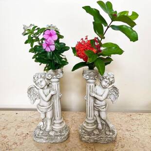太阳能仿古罗马柱天使灯户外庭院大门口欧式摆件花园阳台景观