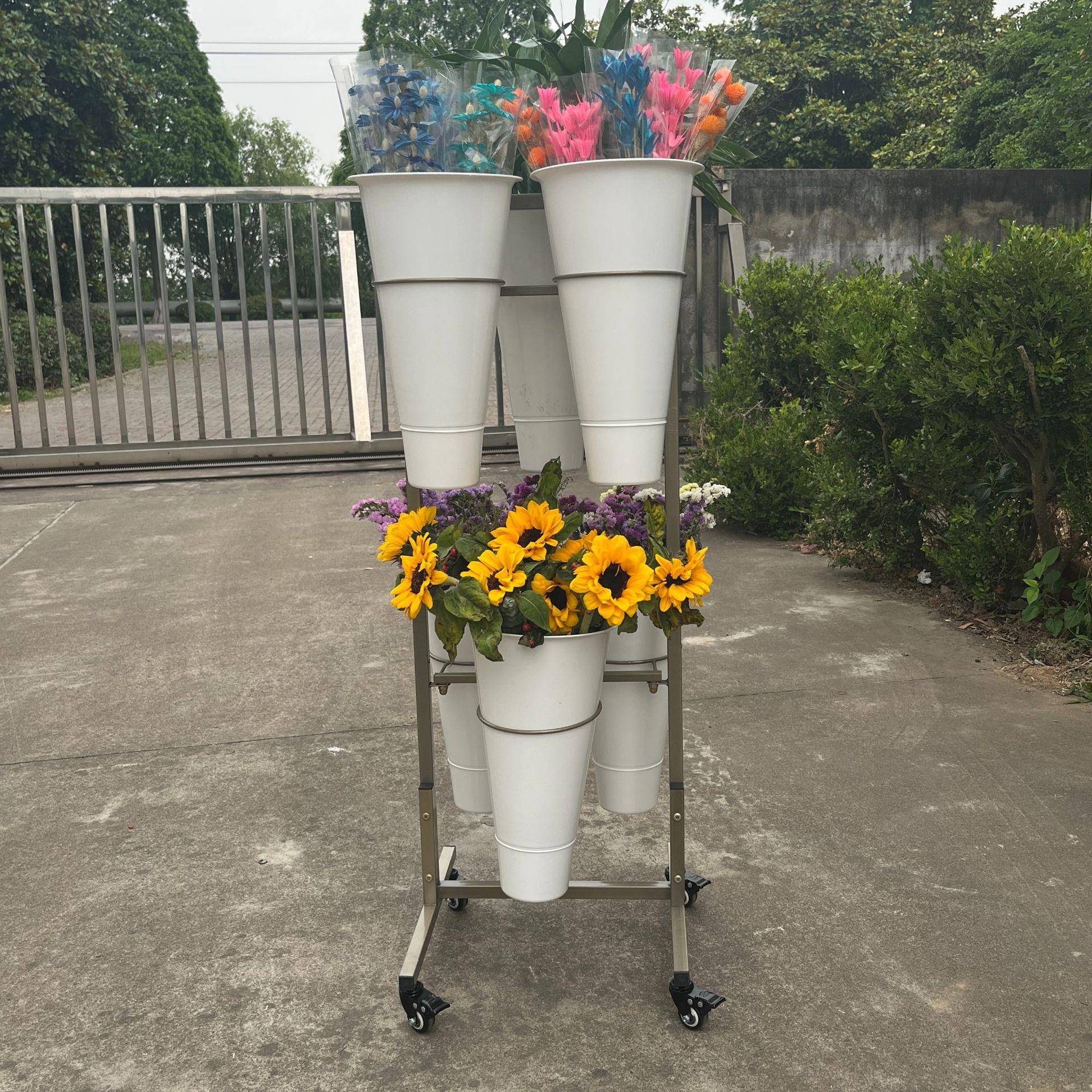 摆摊鲜花架展示架花店花架卖花可移动架子醒花桶架仿真花艺兰花架