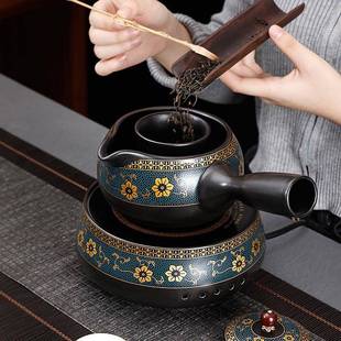 小德缠枝莲电陶炉煮茶器家用提梁烧水壶套装普洱泡茶壶中式复古壶