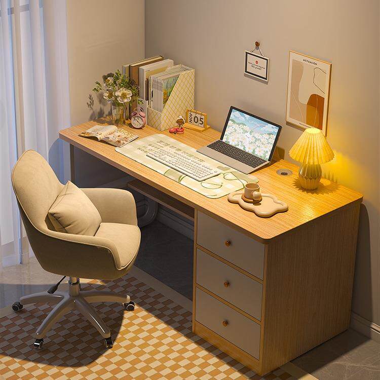 台式电脑桌家用书桌书架一体桌子办公桌卧室学生学习桌书桌椅组合