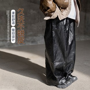 童装男童裤子黑色2025新款春装皮裤儿童春秋直筒休闲宽松长裤韩版