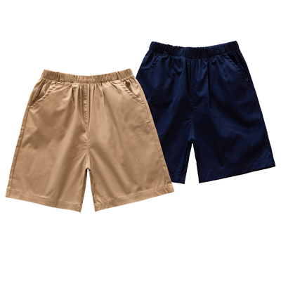 夏季儿童藏蓝色短裤男童卡其色中裤五分裤女童中小学生校服西棉裤