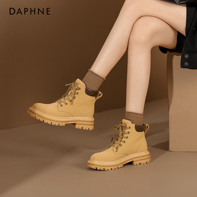 达芙妮马丁靴登山大黄靴
