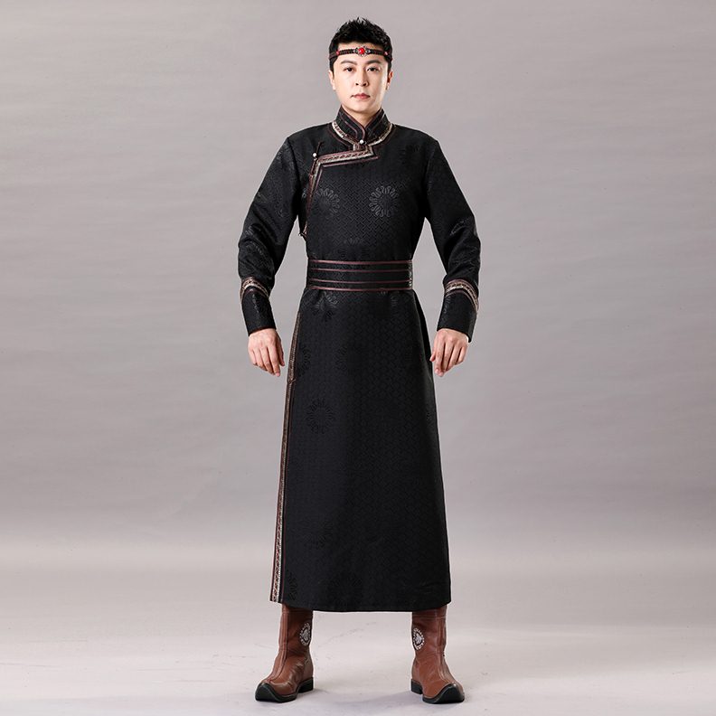 袍生活男士日常传统四季古古古蒙装族服装蒙袍蒙舞蹈演出服新款长