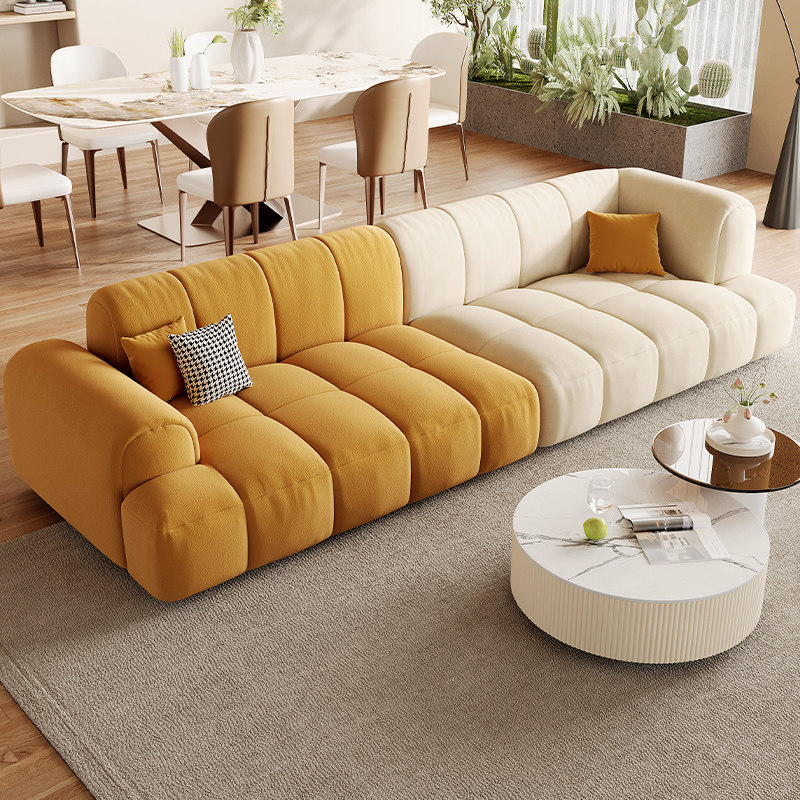 泡芙布艺沙发现代简约客厅直排小户型钢琴键豆腐块奶油风科技沙发,住宅家具,布艺沙发,淘宝优惠券,粉丝福利购,淘宝优惠卷