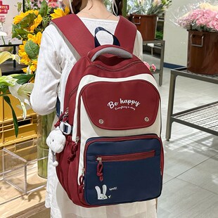 轻便减压书包女高中生大容量韩版高颜值揹包初中生减负防水后揹包