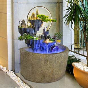 田园花园庭院户外露台假山流水喷泉鱼池水池鱼缸阳台装饰造景摆件