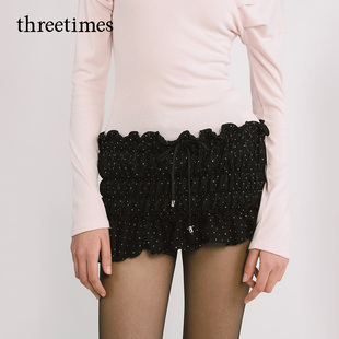 threetimesmiu系绝美褶皱半身裙女2025不对称设计感显瘦短裙半裙