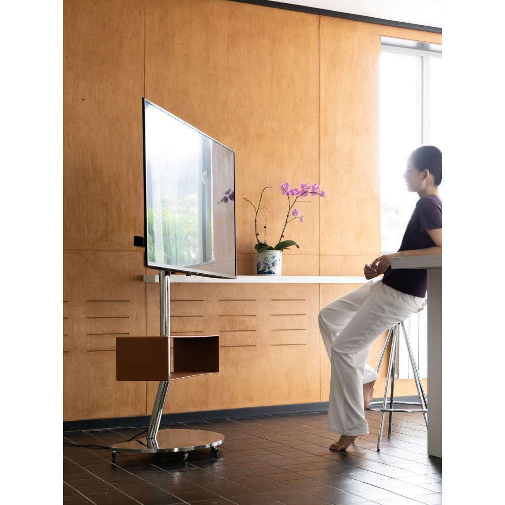 若奈家具升级超稳底盘“移动电视支架”金棕马鞍皮显示屏静音滚轮