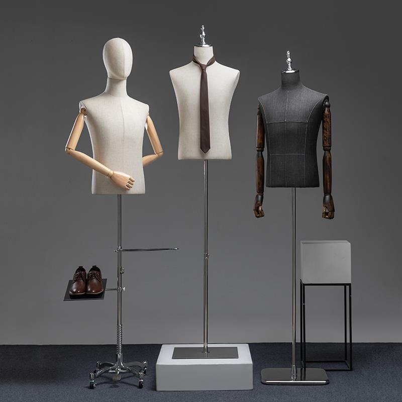 服装店男半身模特道具假人台男士橱窗全身西装礼服人偶模特展示架
