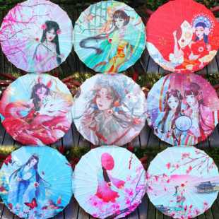 古风仕女美女大唐不夜城装饰拍照道具伞古装油纸伞儿童舞蹈走秀伞