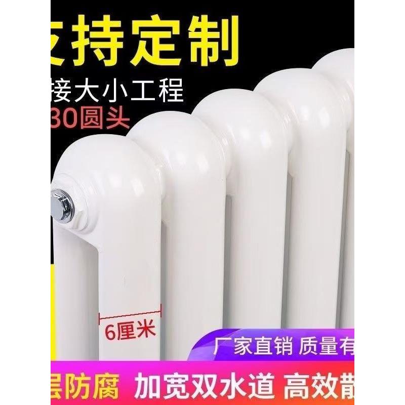 暖气片家用水暖散热片钢制二柱6030明装立式集中供暖天然气散热器