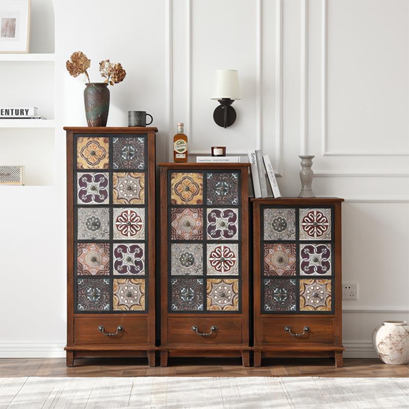 美式斗柜实木置物柜卧室储物柜家用客厅复古收纳柜储藏柜杂物柜