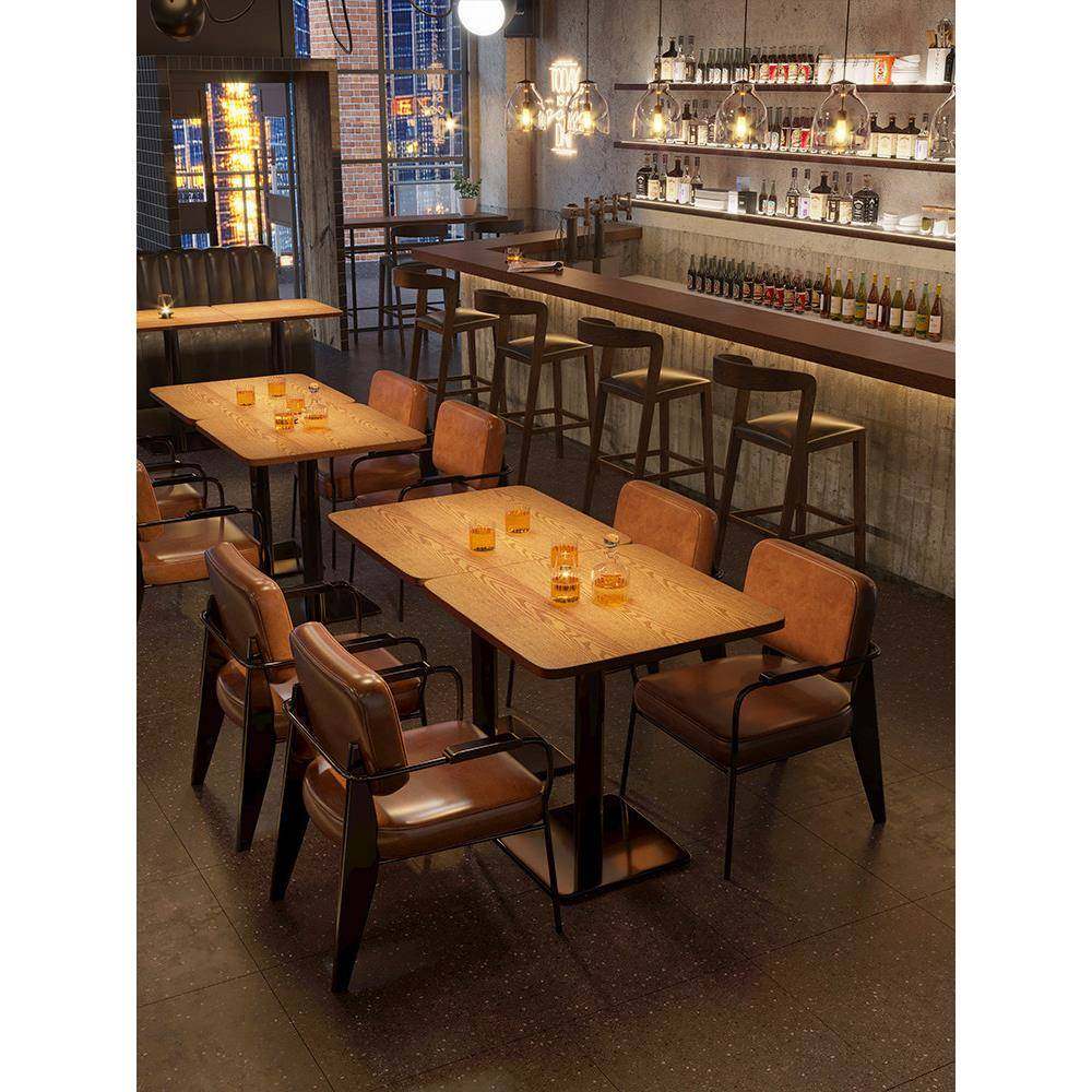 需定制美式覆古小酒馆桌椅组合咖啡店清吧商用主题西餐厅酒吧网红