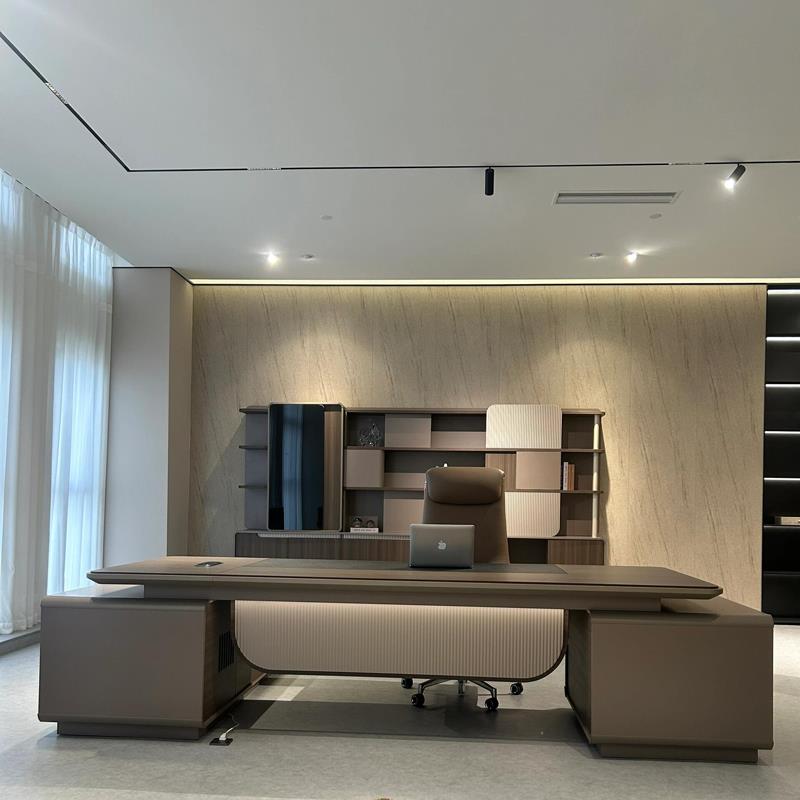 轻奢新中式黑胡桃白蜡木大班台酒店民宿办公室会所老板主管总裁桌