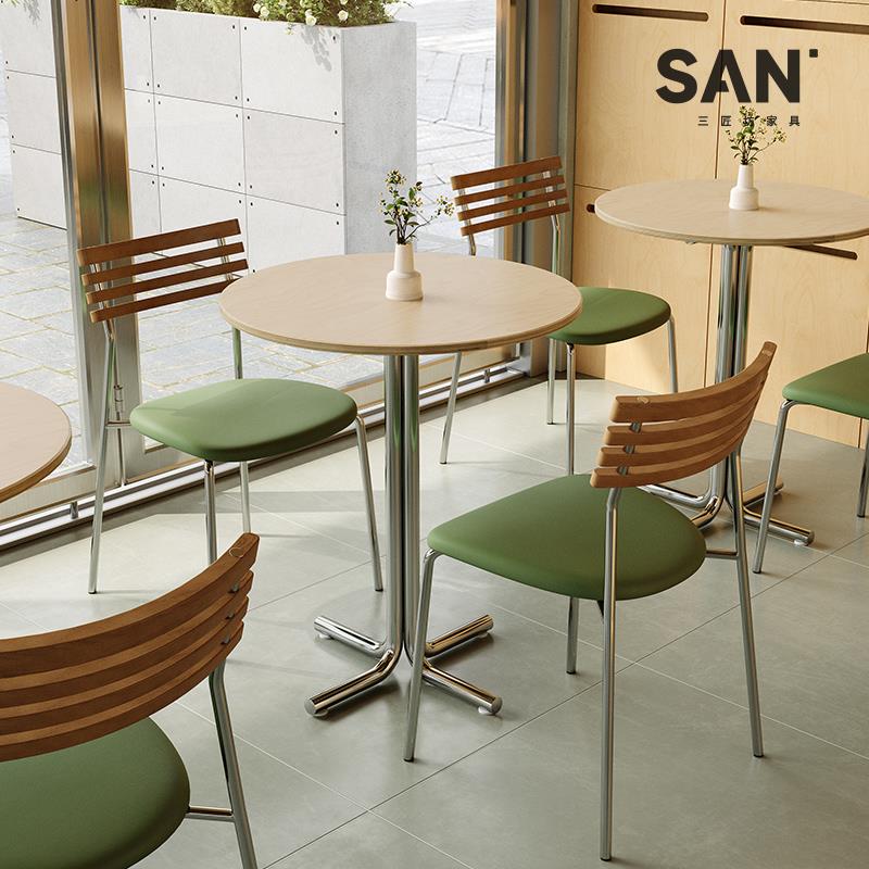工业风桌椅西餐厅商用餐桌椅组合北欧ins风咖啡厅奶茶店休闲椅子